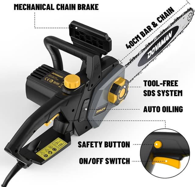 Thumbnail 4 de DOVAMAN DCS01A 2400W electric chainsaw 16in