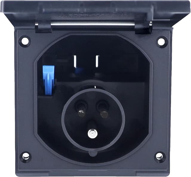Detalle de as - Schwabe Camping CEE-Caravan-Einspeisungsstecker 230 V / 16 A (3-polig) mit Klappdeckel – IP44, Schwarz, I 61493