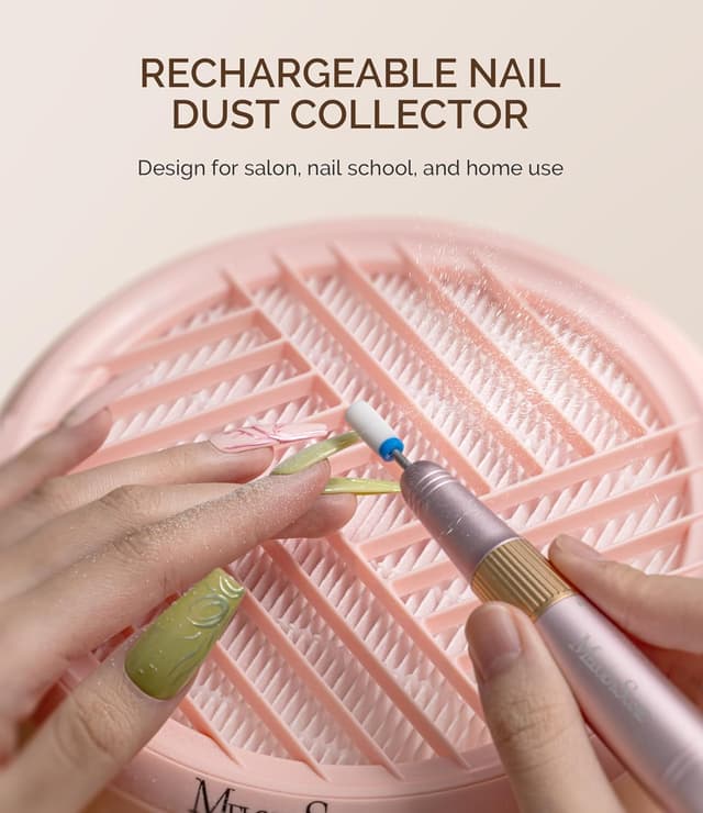 Detalle de MelodySusie tragbarer Nagelstaubsauger SProR (bis zu 5 Stunden Laufzeit, 3 Saugmodi) – rosa