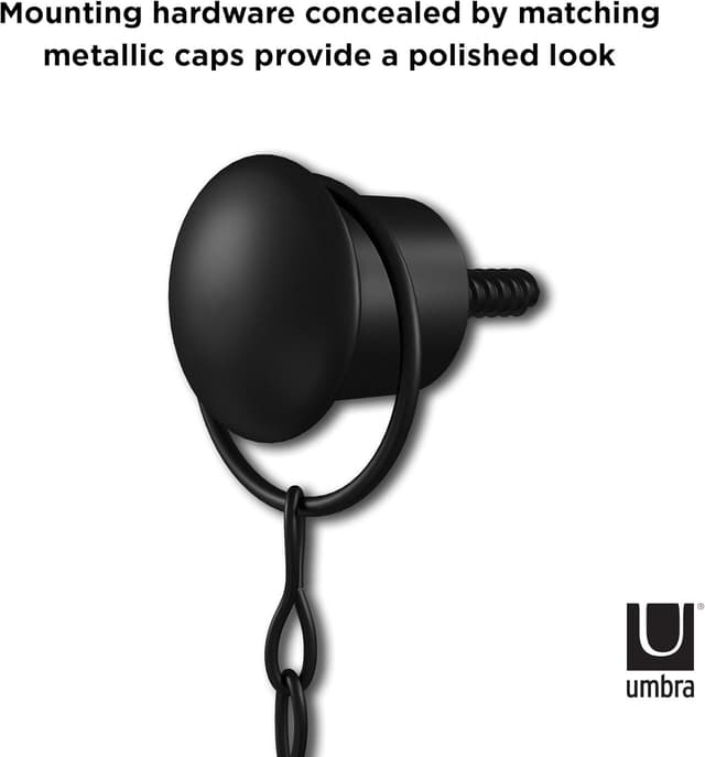 Detalle de Umbra Dima Mirror – Lot de 3 miroirs losanges suspendus noir, avec chaîne