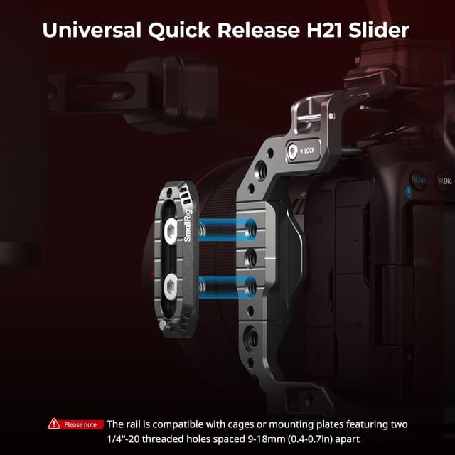Detalle de SmallRig HawkLock H21 QR Seitengriff Side Handle mit NATO-Schiene – 5633 (36 mm höhenverstellbar, für Links oder Rechtshänder)