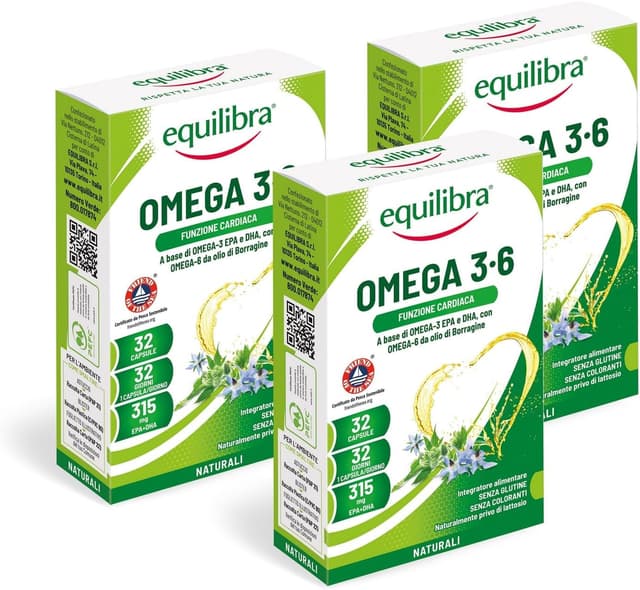 Thumbnail 4 de equilibra Omega 3-6 integratore 32 capsule per cuore e vista 💊