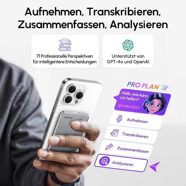 Thumbnail 1 de RECOLX KI Diktiergerät 64 GB