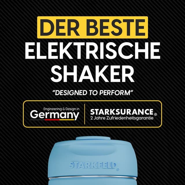 Detalle de STARKSHAKE® V4 – elektrischer Protein-Shaker mit USB‑C, 8.000 UPM und STARKPOD (blau)