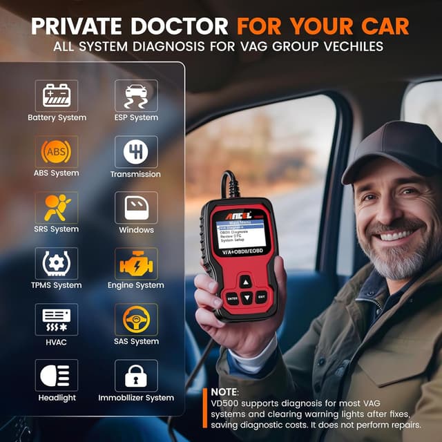 Detalle 2 de ANCEL VD500 OBD2 Scanner for VW/Audi