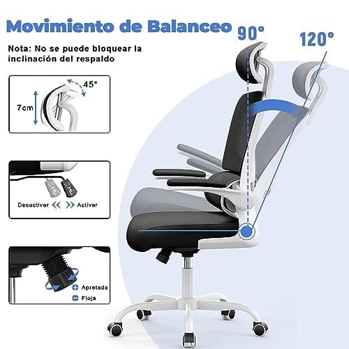Detalle 1 de naspaluro Silla de Oficina Ergonómica con Reposabrazos