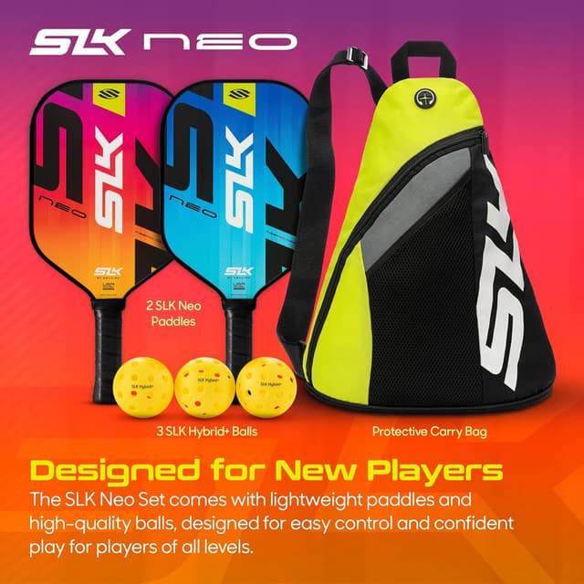 Detalle de Selkirk Sport SLK Neo Pickleball Paddle Set (2) | Fiberglass face, honeycomb core