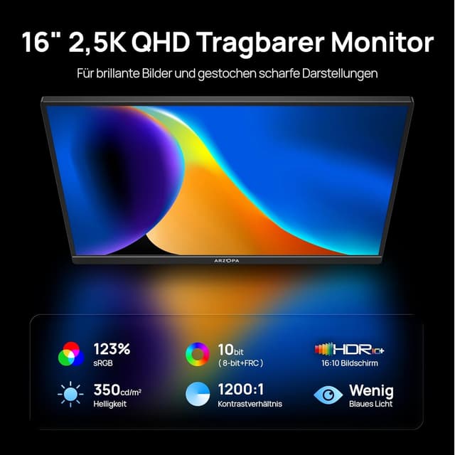 Detalle 2 de ARZOPA Z1RC 16" 2,5K tragbarer Monitor