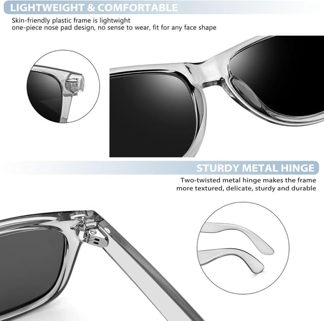 Thumbnail 2 de Joopin Lunettes de Soleil Polarisées Carrées Style Rétro