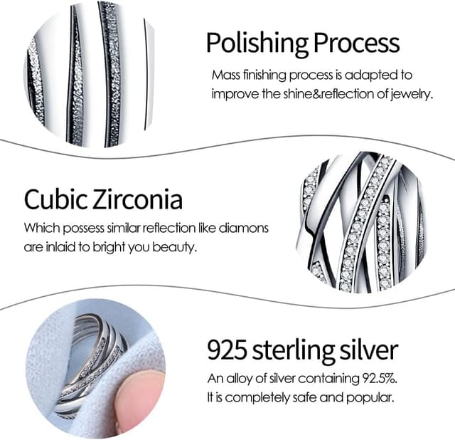 Detalle 2 de KUNSIR 925 Sterling Silber Liebesknoten Ring R1