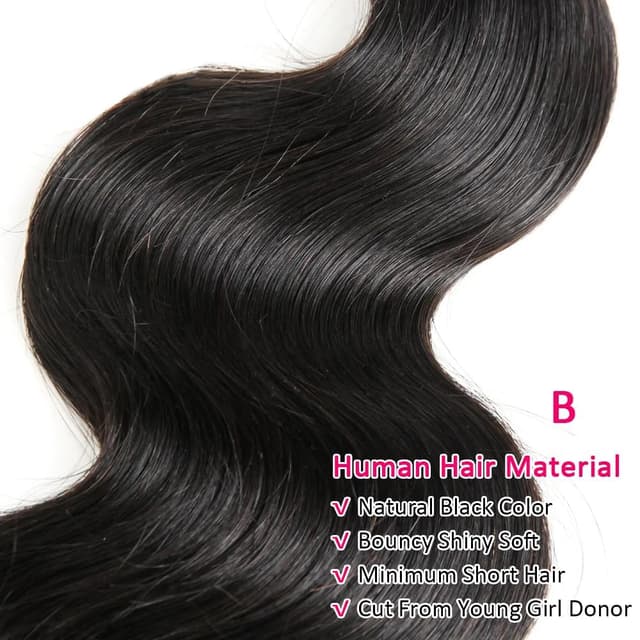 Detalle 2 de 14A Body Wave Human Hair Bundles (24–30 Inch) — 100% Brazilian Virgin Real Raw Hair, Natural Color