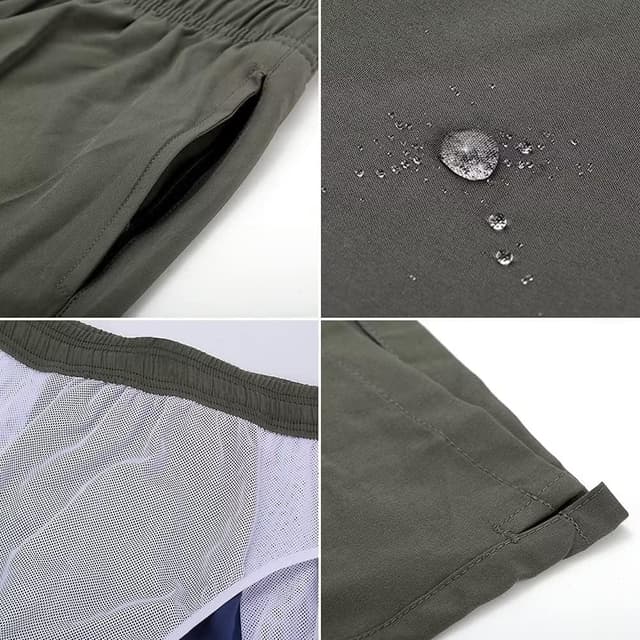 Detalle 2 de YuKaiChen Men’s Quick-Dry Swim Shorts with Mesh Lining and Zipper Pockets