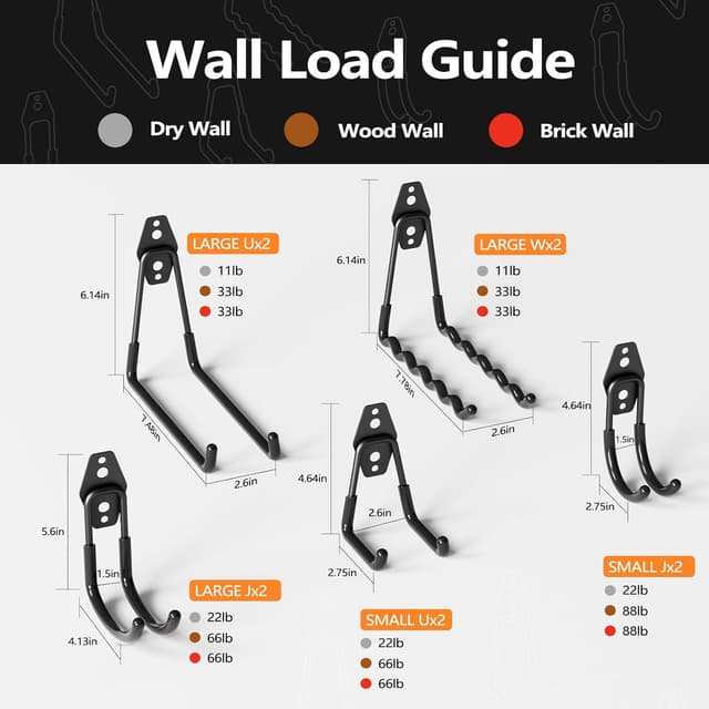 Detalle 2 de HSTMYFS 10 Pack Heavy Duty Garage Hooks 35kg