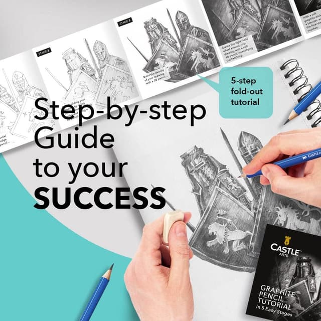 Detalle de Castle Art Supplies Premium-Skizzenbücher (9 x 12 Zoll) – Skizzenblock-Doppelpack mit 200 Blättern, 90 g/m² und Spiralbindung