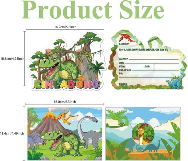 Thumbnail 1 de ROMANVIC Einladungskarten Dinosaurier