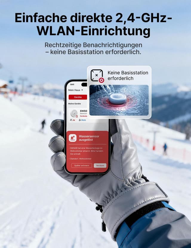 Detalle de X-SENSE SWS0B WLAN-Wassermelder 82×31,2 mm