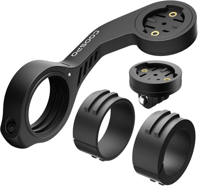 Detalle de CooSpo MT5S out-front bike computer and GoPro mount adapter for 25.4mm/31.8mm handlebars