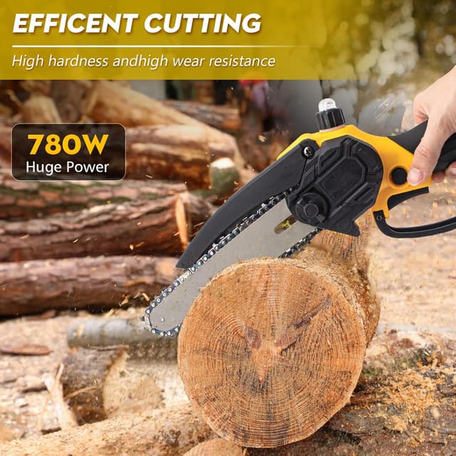 Thumbnail 3 de Higoom 6-Inch Mini Chainsaw 2 Batteries