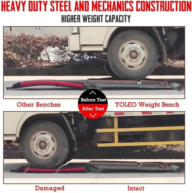Detalle 2 de YOLEO Weight Bench 300kg adjustable incline strength bench 🏋