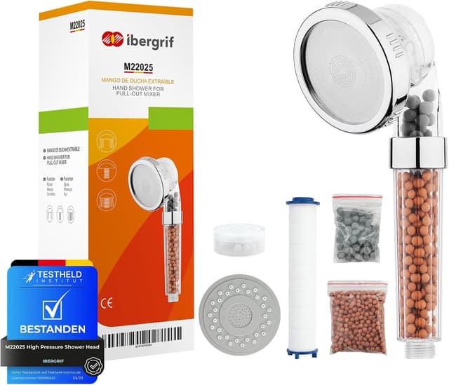 Imagen de Ibergrif M22025 Alcachofa de ducha 3 modos con filtro en OfertitasTOP