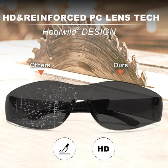 Thumbnail 3 de Hoqiwild ANSI Z87.1 Tinted Safety Glasses 80-pack