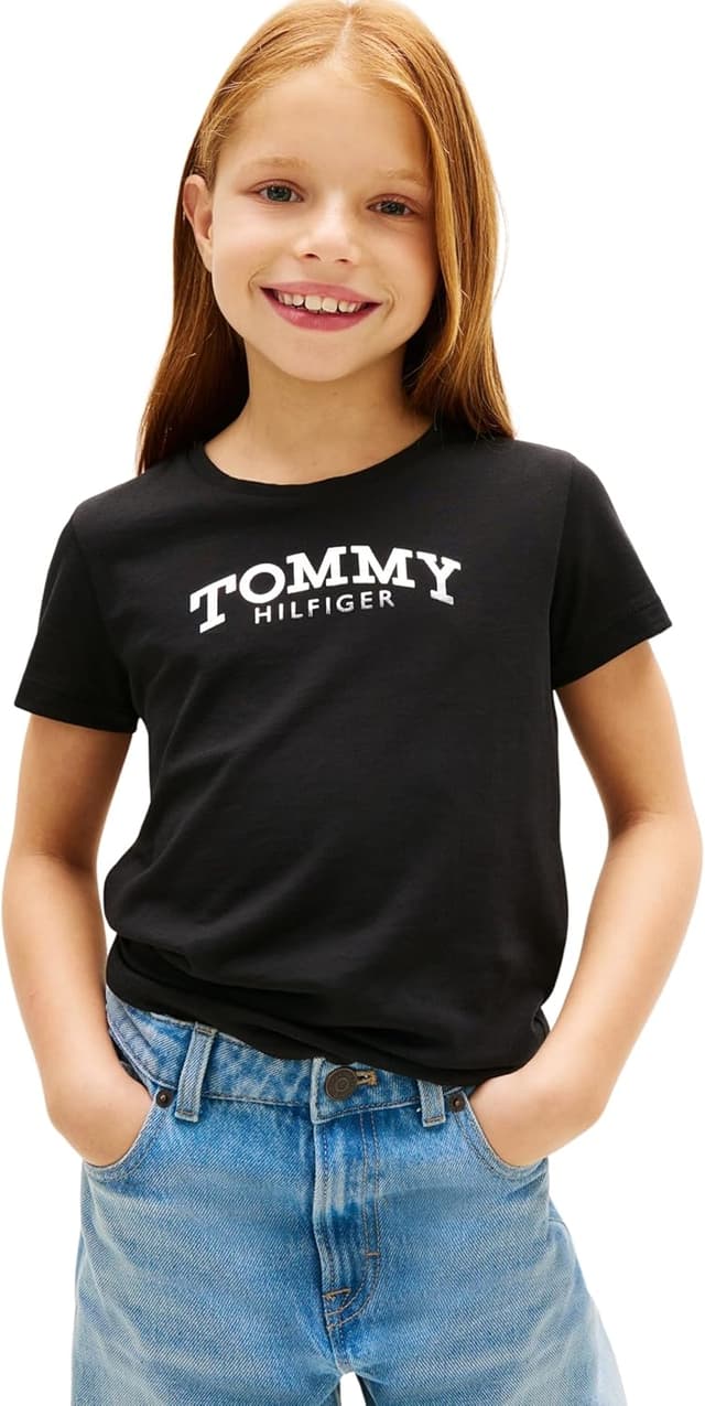 Detalle de Tommy Hilfiger Tommy Foil Tee SS KG0KG08974 maglietta per bambine e ragazze