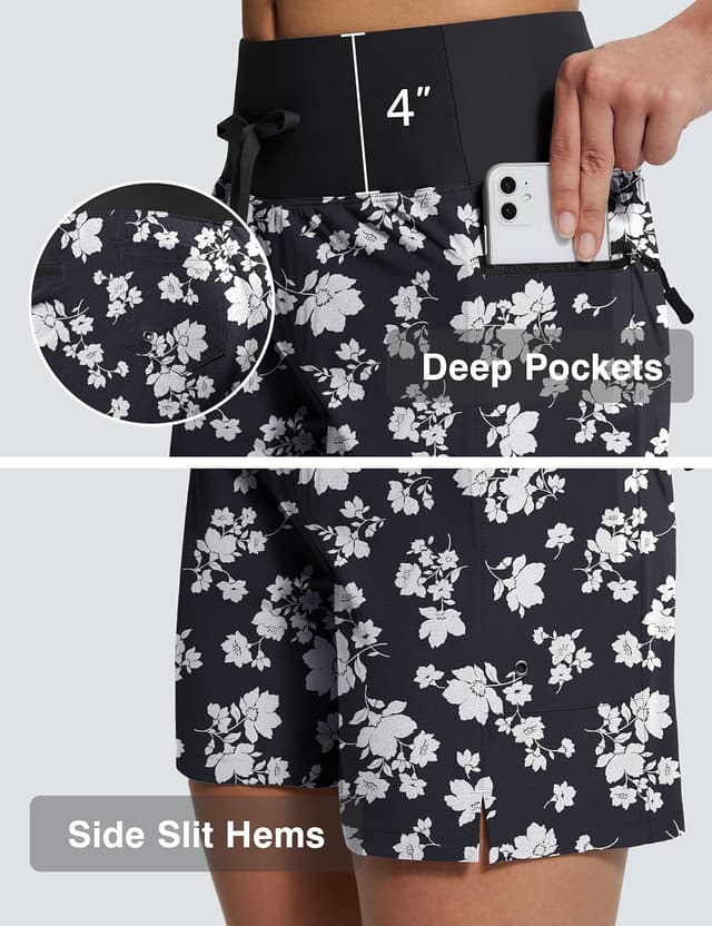 Thumbnail 6 de ISEEGZ Women’s 5"/9" High Waisted Swim Board Shorts (Quick-Dry, UPF 50+, Liner + Zipper Pockets)