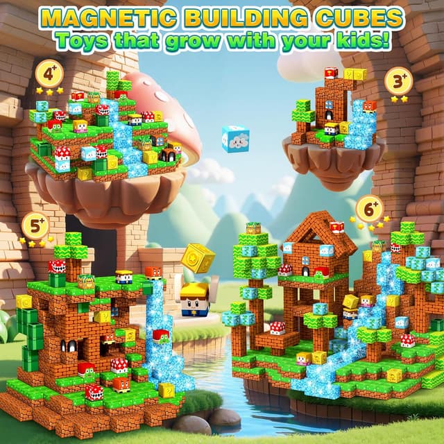 Detalle de LUVTOY Magnetische Bausteine für Kinder – magnetisches Spielset ab ca. 3 Jahren