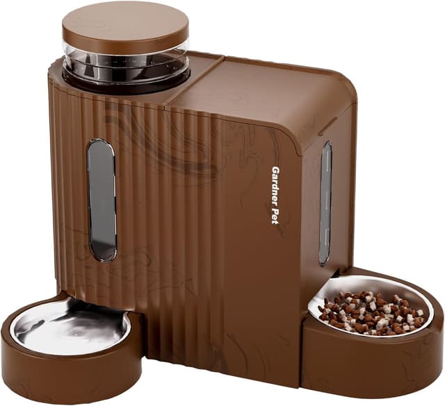 Detalle de Gardner Pet 2 in 1 Gravity Cat Feeder and Water Dispenser (3L + Stainless Steel Bowls) – No Electricity Required