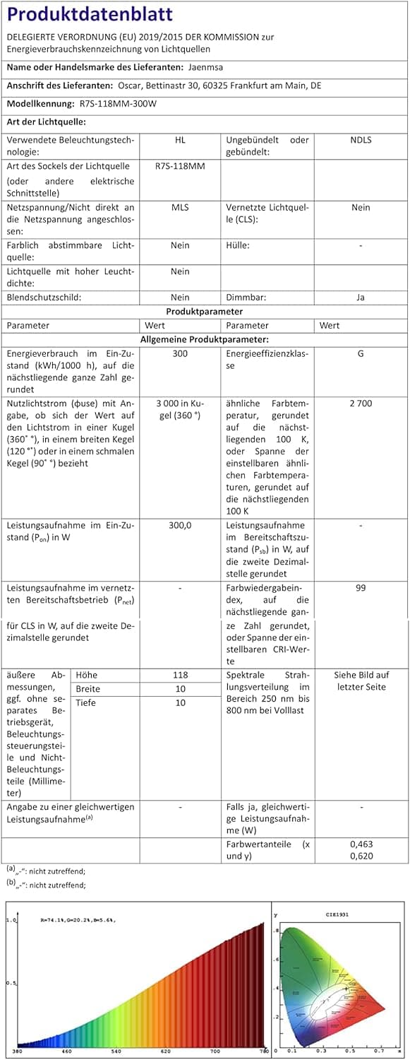 Thumbnail 6 de Jaenmsa R7S Halogenstab J118 (118 mm) dimmbar, 300 W, 230 V – 5er-Set