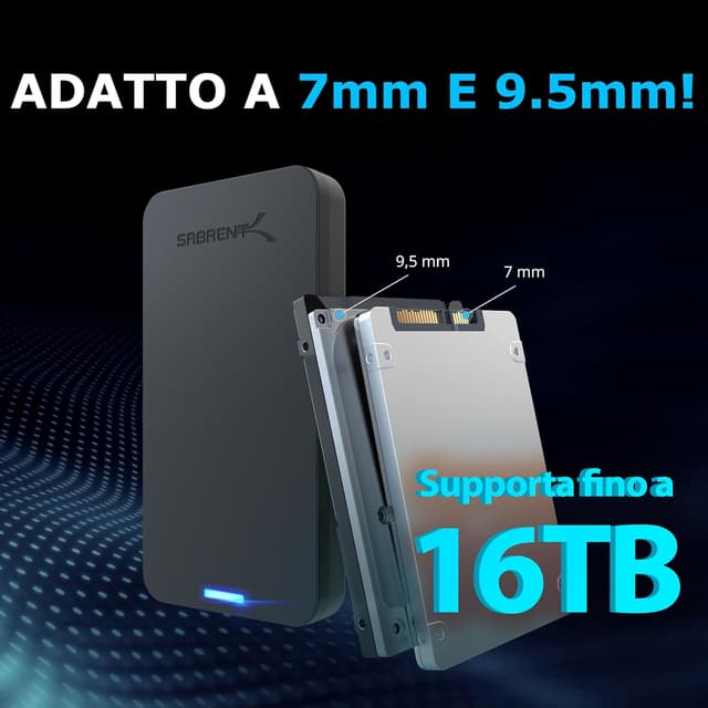 Detalle de SABRENT EC-UASP case SSD/HDD esterno SATA 2.5