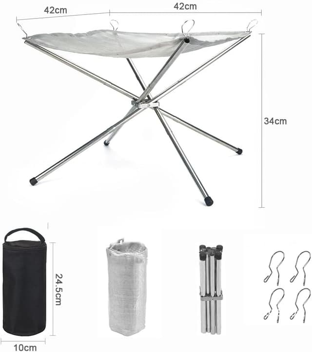 Thumbnail 6 de Portable Fire Pit 42 cm Stainless Steel Foldable