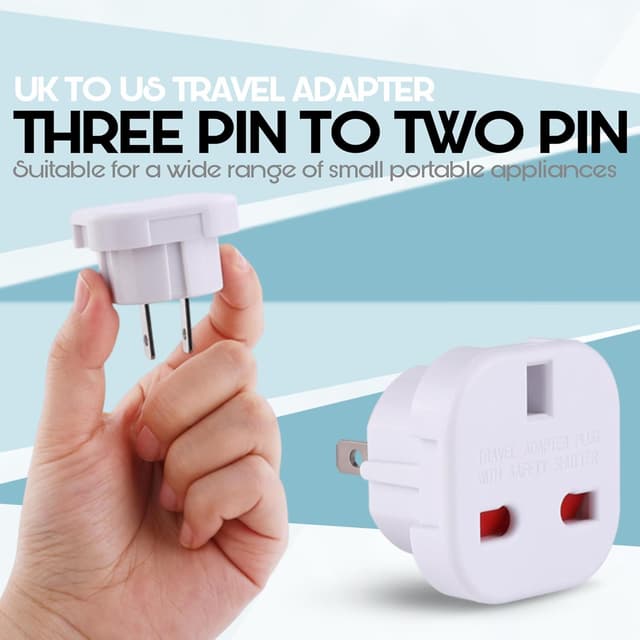 Thumbnail 6 de DAPTER's 2 Pack UK to US Plug Adaptor (Type G to A & B)