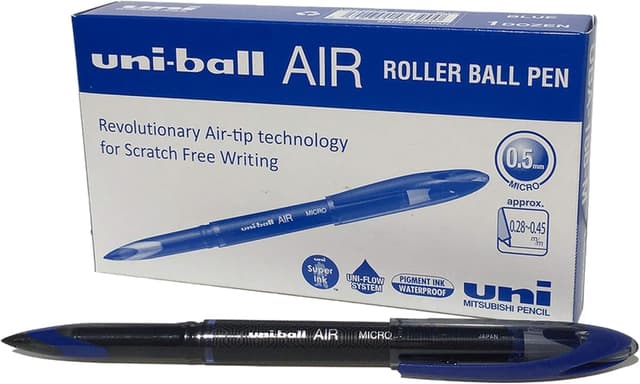 Detalle de Uni-Ball UB-188 Micro : pack de 12 stylos à bille à encre permanente bleu (0,5 mm)
