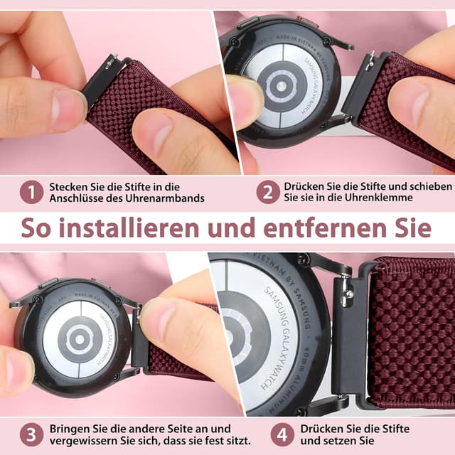 Detalle de SHIJZWD Elastisches Uhrenarmband 22 mm Nylon