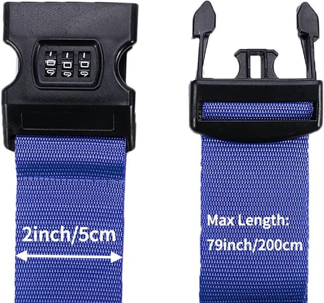 Thumbnail 1 de Koffergurt 2 Stück Verstellbar Zahlenschloss Blau