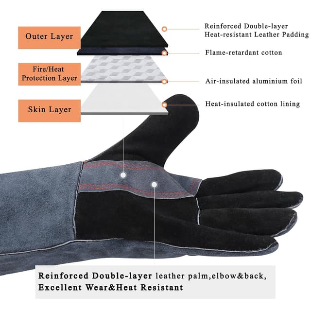 Thumbnail 6 de RAPICCA Fireplace Gloves 16 inch heat