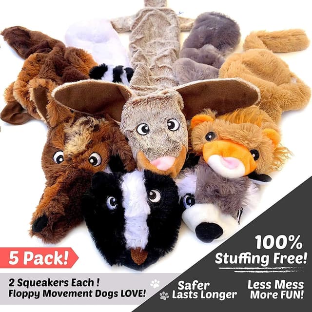 Detalle de Newthinking No Stuffing Dog Toys 5 Pack
