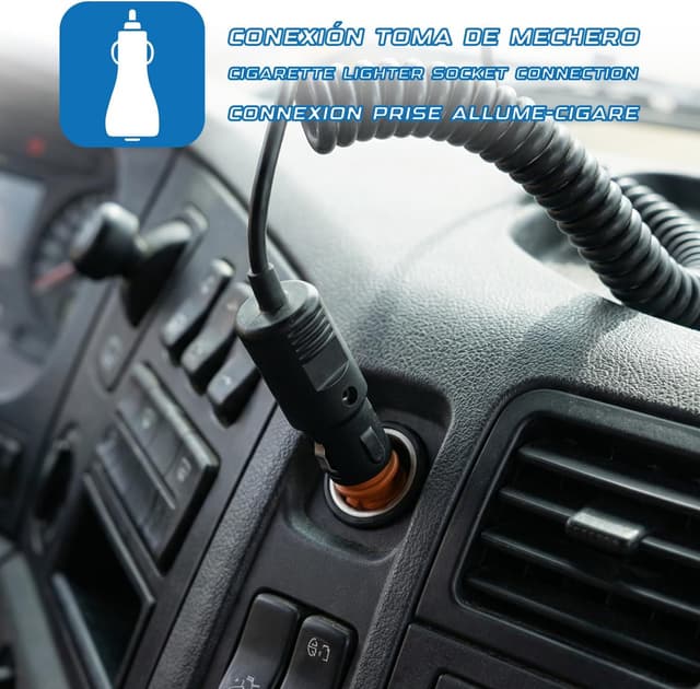 Detalle 2 de Ryme Automotive rotativo d’emergenza auto ambra LED SMD 12/24V (connessione accendino)