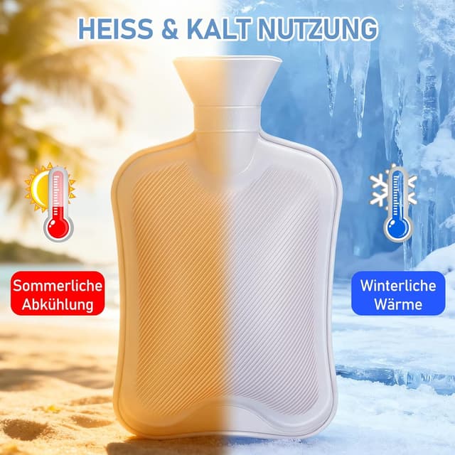 Thumbnail 5 de URBZUE Wärmflasche mit weichem Bezug 2L Grau