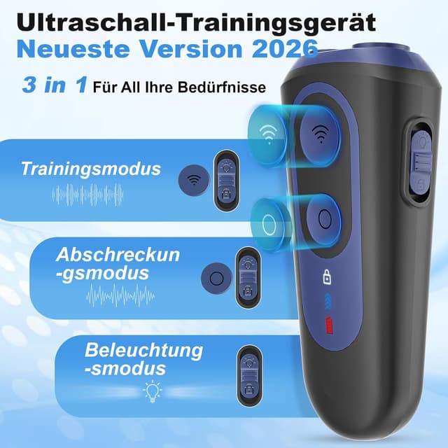 Detalle 2 de Anti Aboiement Chien à ultrasons avec 3 modes – dispositif portable pour réduire les aboiements à distance