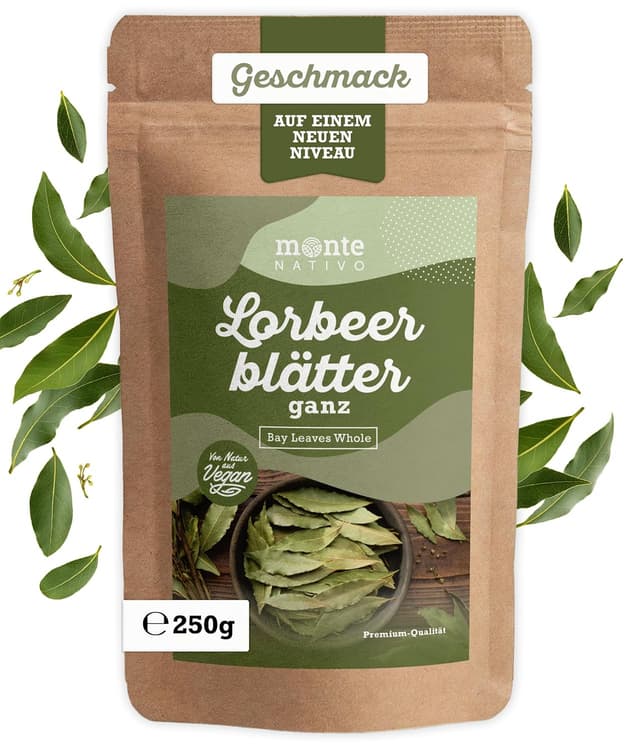 Detalle de Getrocknete Lorbeerblätter Monte Nativo (250 g) – gerebelt, aromatisch zum Kochen und Würzen
