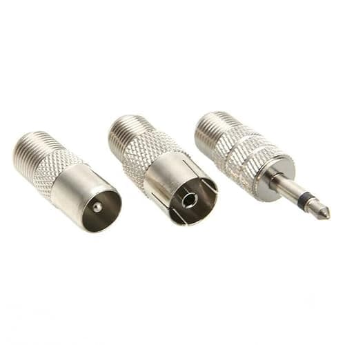 Detalle de KYRYD FM Aerial Indoor Antenna (75cm, 7-Section Telescopic) with F Type Male Plug & 3 Adapters