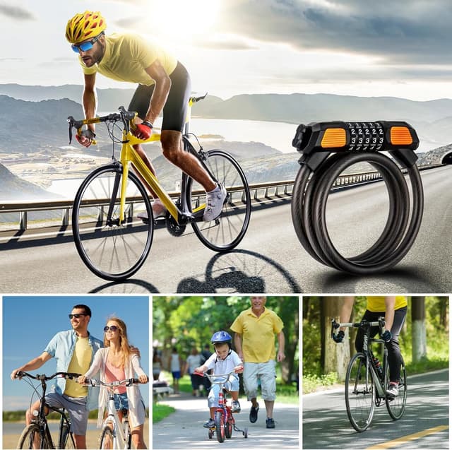 Detalle de 2 Pack Bike Cable Lock, 120cm high security