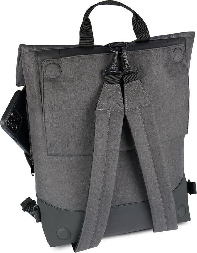 Detalle de LARKSON Tammo Bike: borsa posteriore laterale 2 in 1 antracite, zaino e bike bag idrorepellente