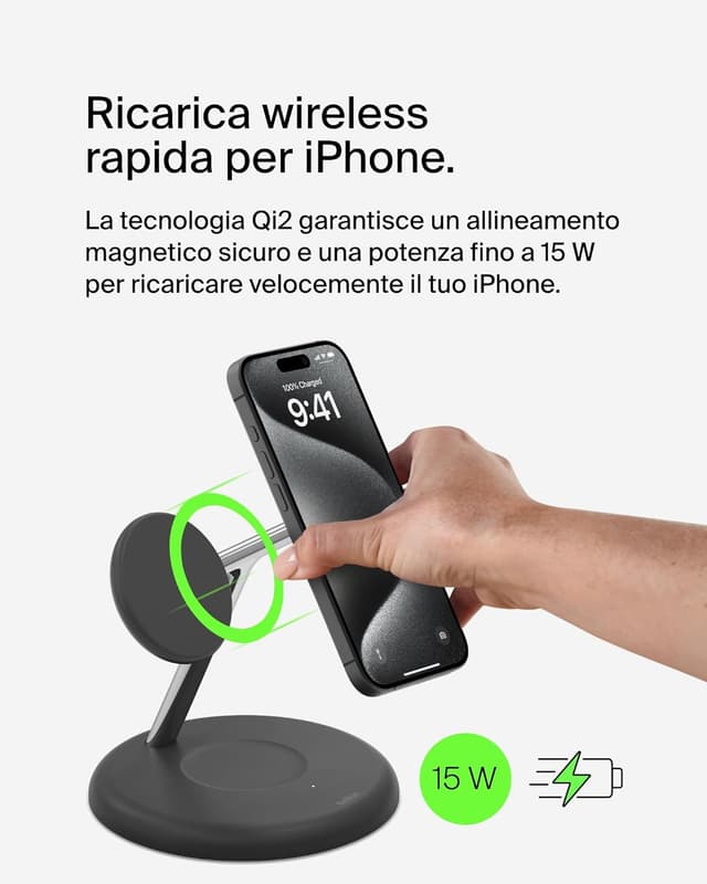Detalle 2 de Belkin Supporto Ricarica Wireless 3 in 1 15W