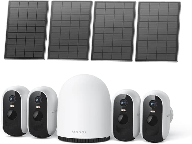 Detalle de WUUK Solar Security Camera Outdoor Wireless with 32GB Local Storage (Base Station + 4-Camera Kit)