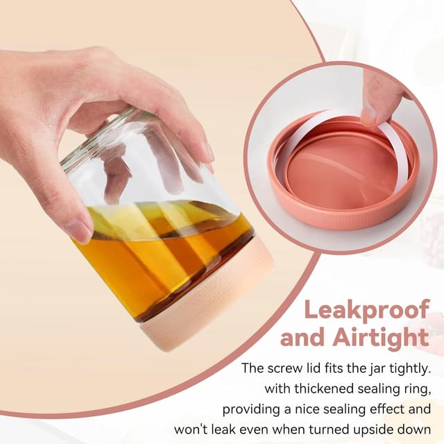 Thumbnail 3 de Esilihom 6-Pack Overnight Oats Jars, 16 oz glass 🥣