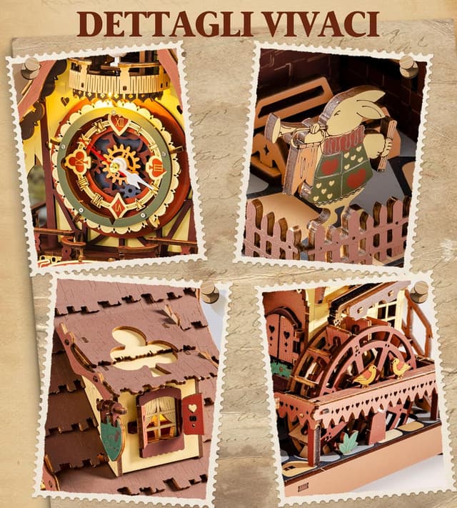 Thumbnail 4 de ROKR LC901 Reloj de cuco 3D madera 🧩