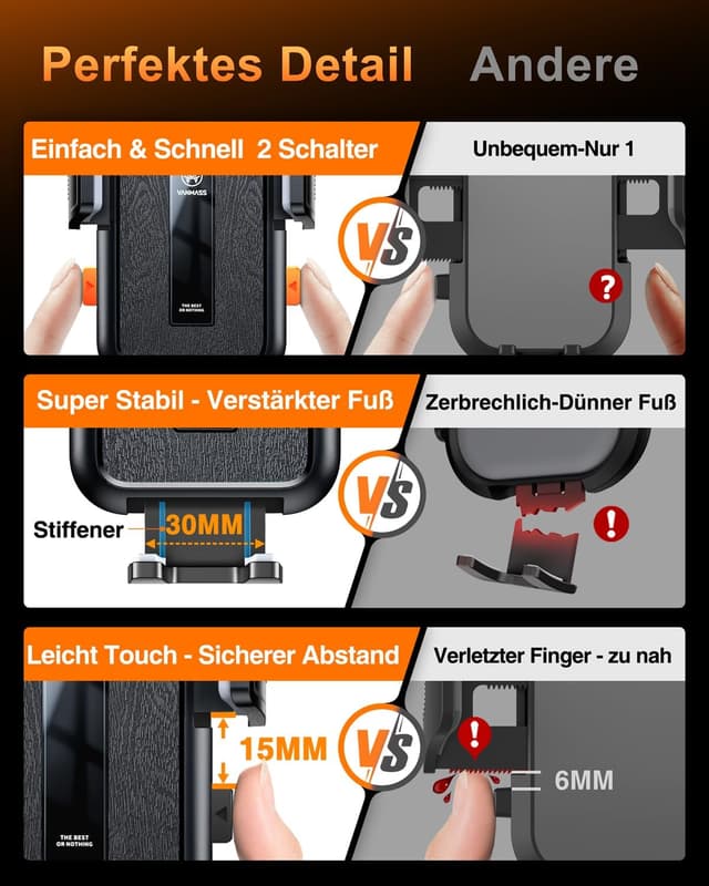 Detalle de VANMASS 2026 Handyhalterung Auto 20 kg Belastung
